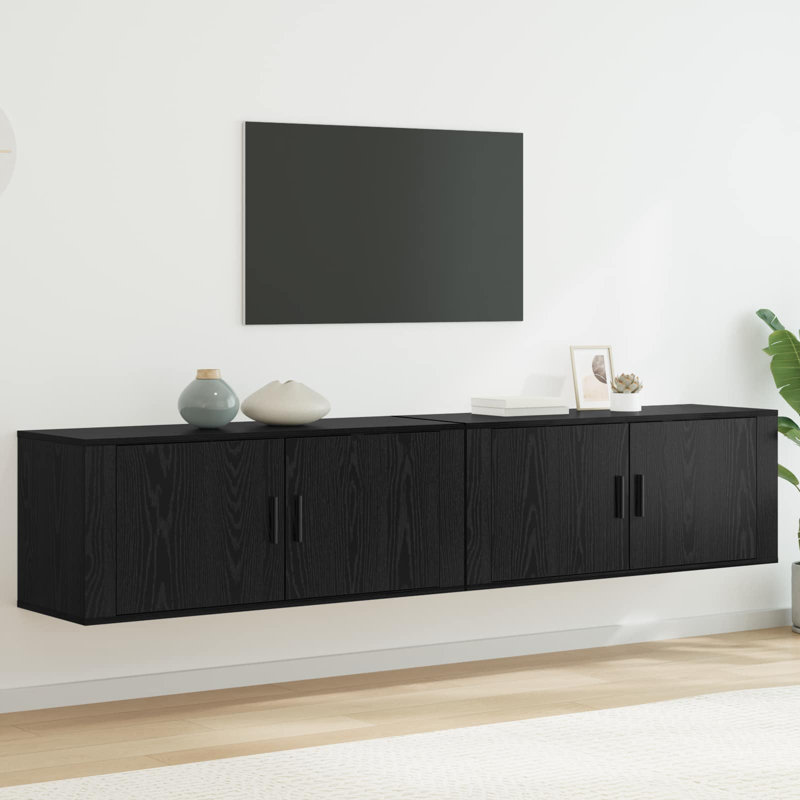 TV Stand, 40cm H x 100cm L x 34.5cm W, Black Oak
