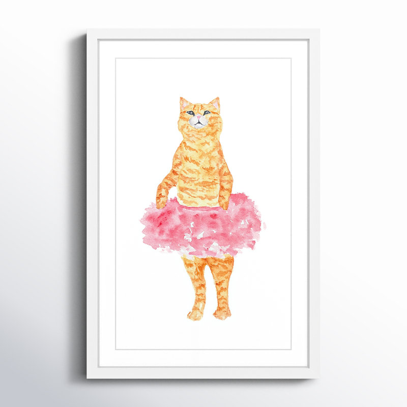 Flannery «Ballerina Cat», reproduction encadrée, H 24 po x l 16 po x P 1,5 po