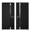 Porte d'entrée extérieure prémontée en acier Cynex 6777, inserts en acier inoxydable noir, style moderne, peint, largeur 91,4 cm x hauteur 203,2 cm, ouverture à gauche vers l'intérieur.-93484011-93484013-93484037