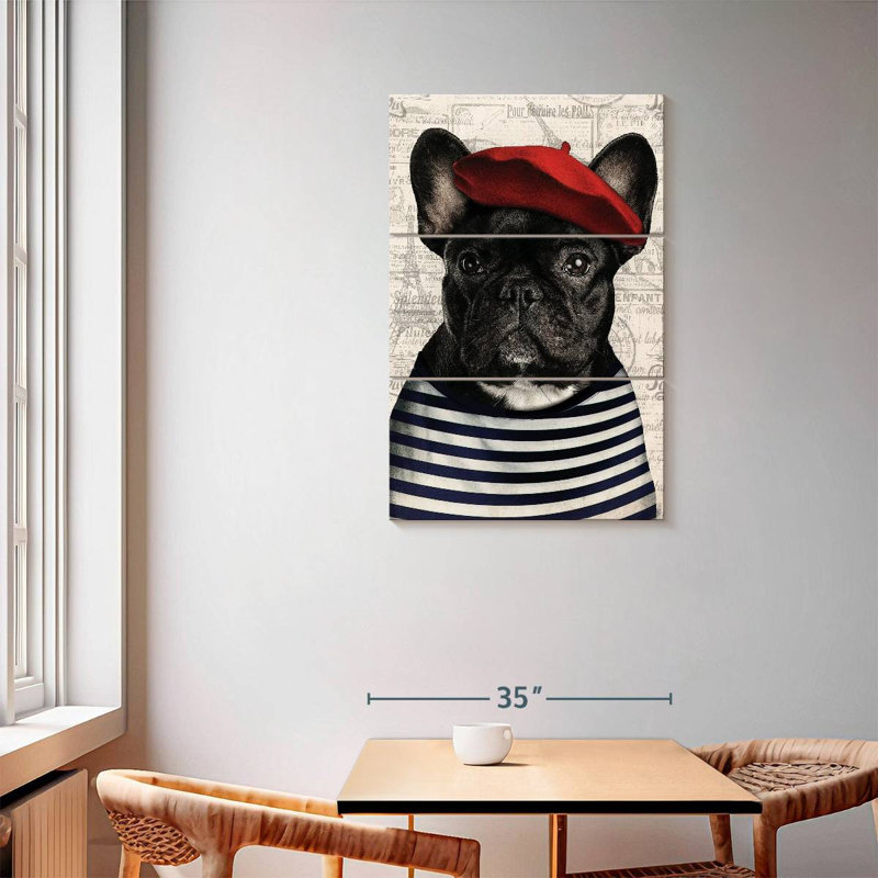 Adorable bouledogue français Brampt, H 57 po x l 36 po