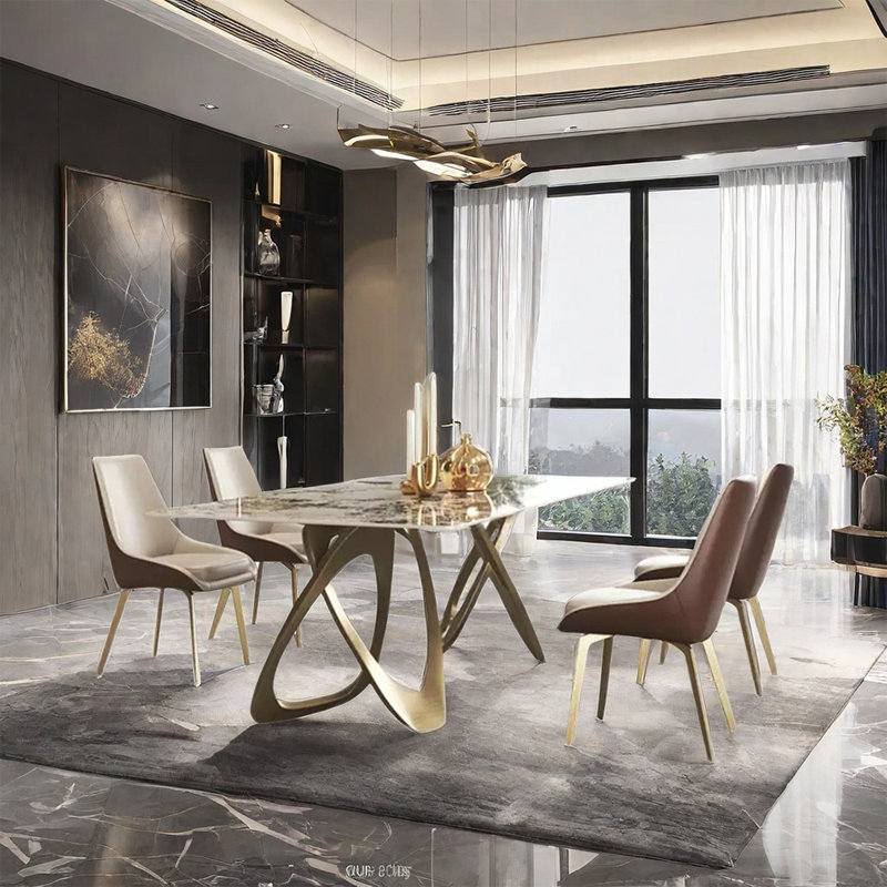 Light luxury modern home dining table sets