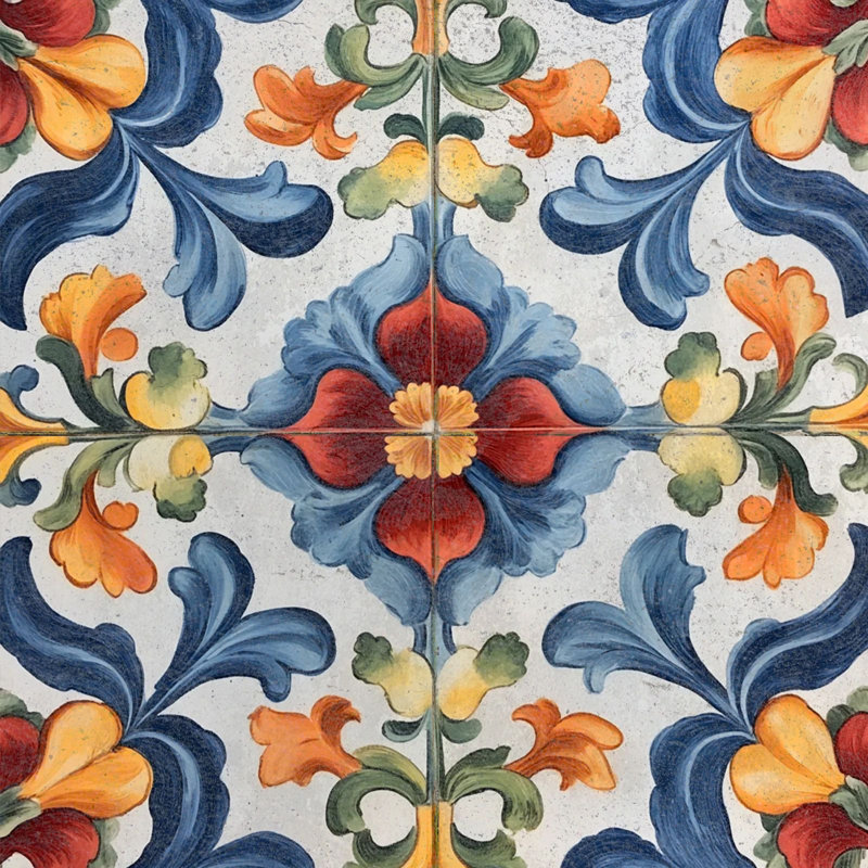 Carrelage mosaïque floral en vinyle 7 po x 7 po (ensemble de 24)