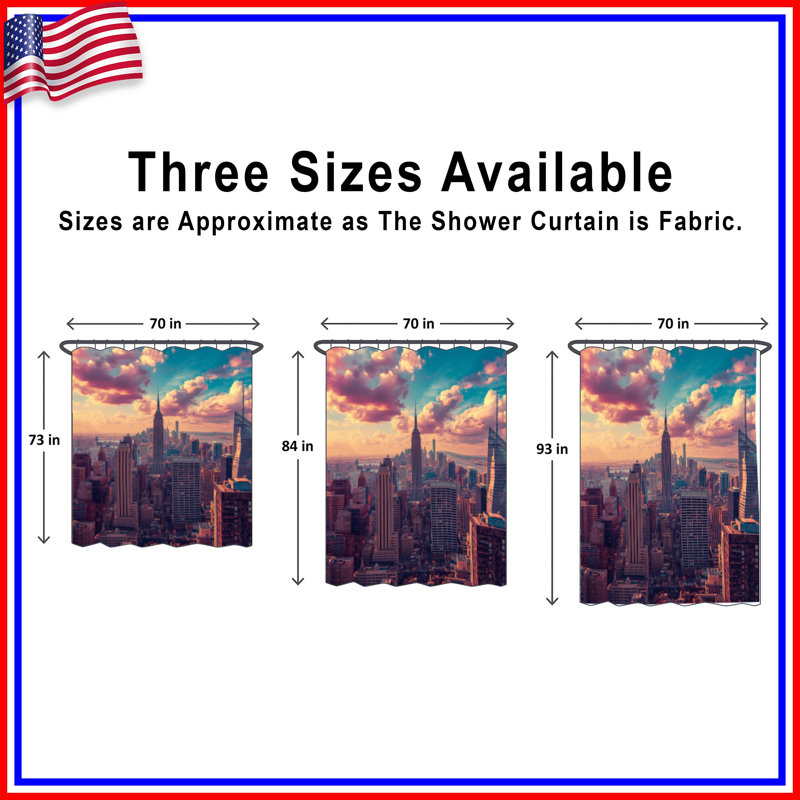 Rideaux de douche New York City, L 70 po x H 84 po