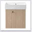 Meuble-lavabo flottant moderne de 21,6 pouces avec lavabo en céramique et rangement à droite, peu encombrant et élégant pour les petites salles de bain