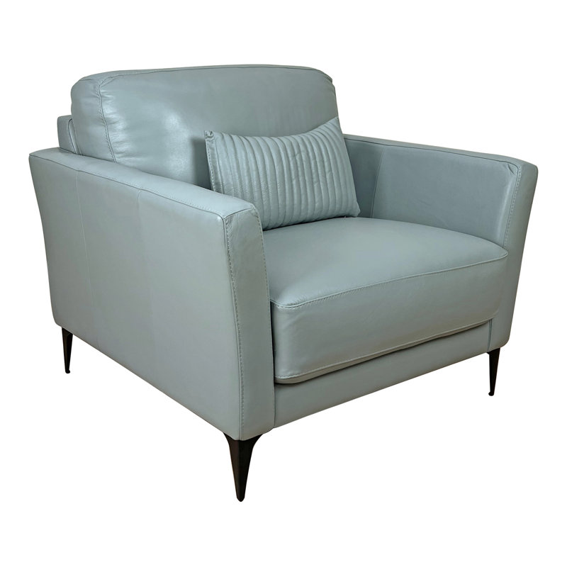 Mishkat Upholstered Armchair, Watery Genuine Leather
