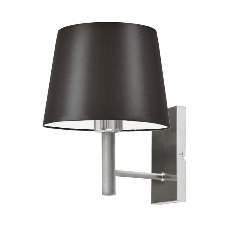 Axinia Armed Sconce, Brushed Steel, Brown