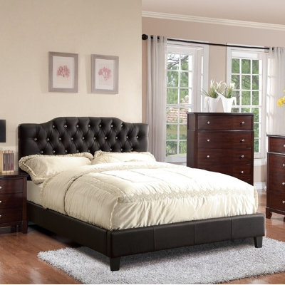 Mobilier de chambre à coucher tête de lit tapissier capitonné noir