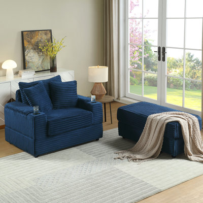 Upholstered 44.32 " Fabric Sofa & Chaise