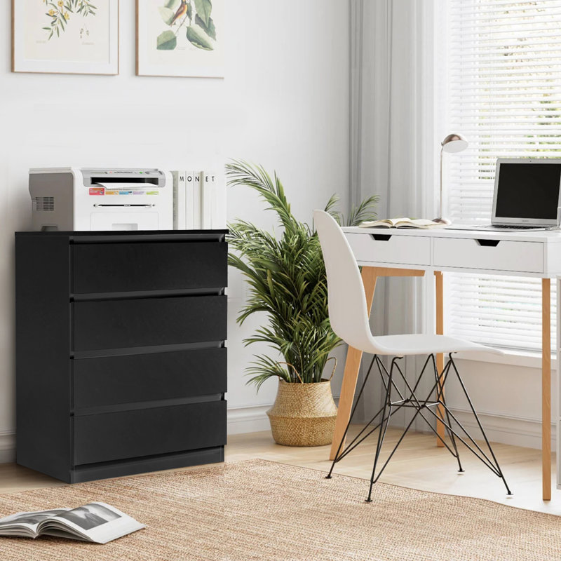Commode 4 tiroirs Braegan, Noir