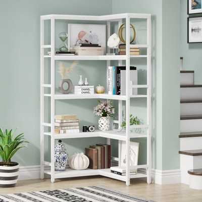 180cm H x 90cm W Metal Corner Bookcase