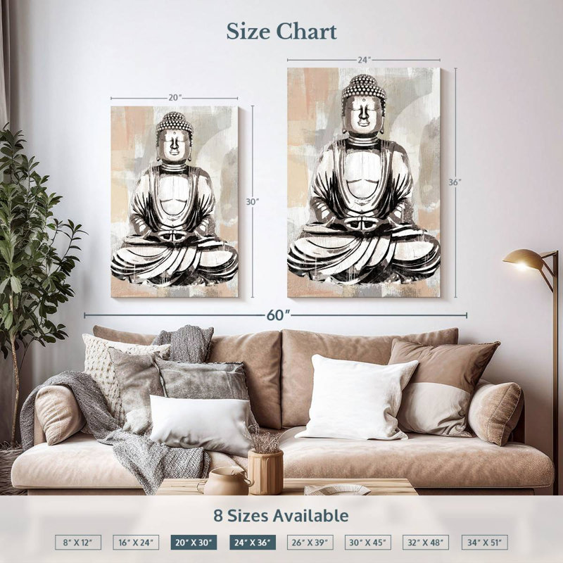 Adella Silver Buddha, 36" H x 24" W