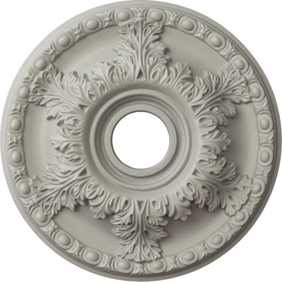 Endurathane Granada Ceiling Medallion, 18"OD x 3 1/2"ID x 2 1/2"P (Fits Canopies up to 6 5/8"), Hand-Painted Pot of Cream Finish