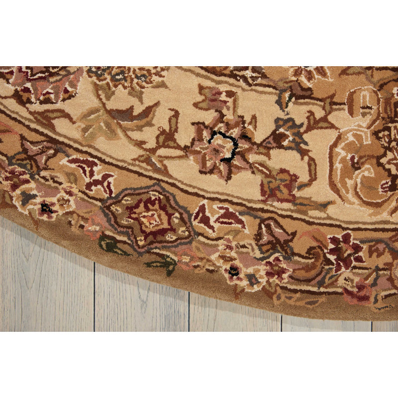 Deguzman Wool Oriental Indoor Rug, Round 4'