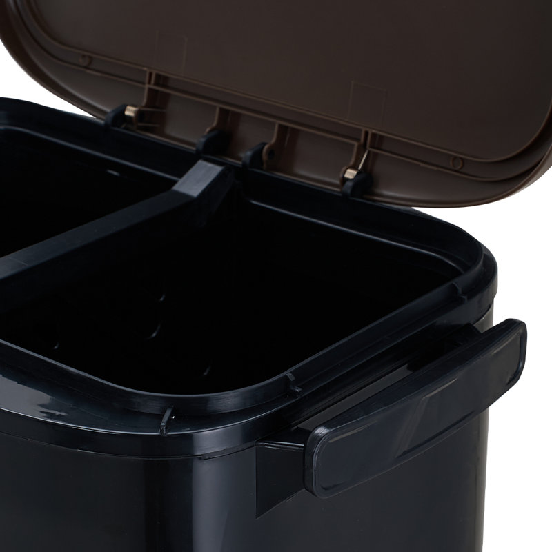 PP Manual Lift Waste Bin - 3.5L, Black