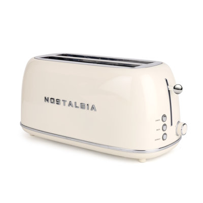 Classic Retro 4- Slice Toaster, Cream