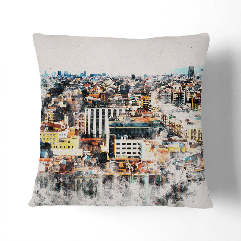 Square Cushion, 40cm H x 40cm W x 15cm D, White
