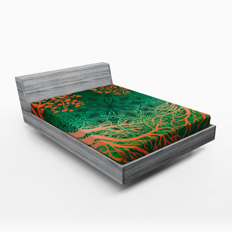 Microfiber Floral Fitted Sheet, Full Fitted Sheet