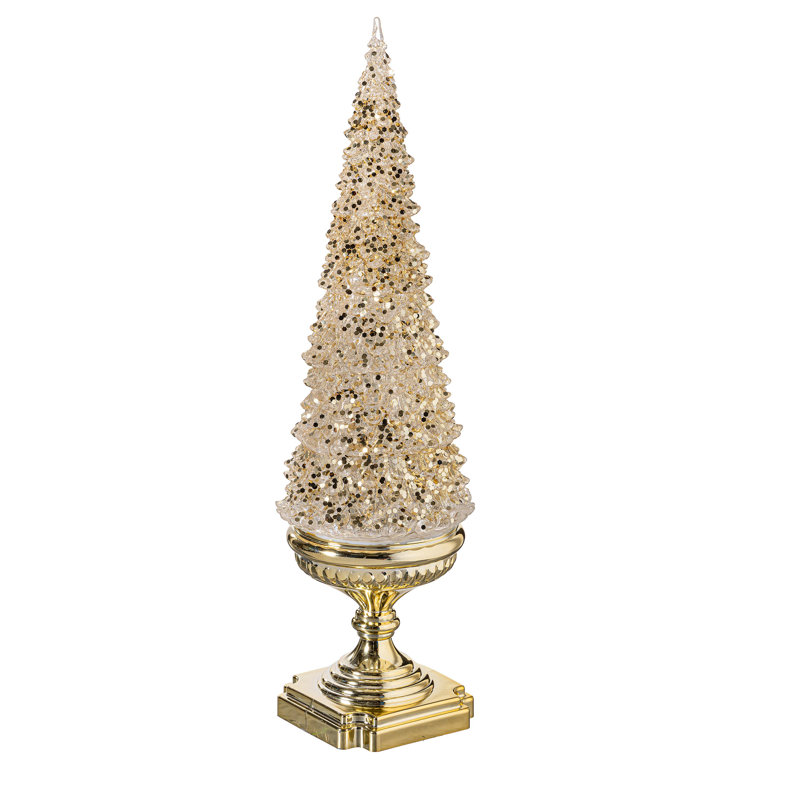 LED Acrylic Tree Lantern with Spinning Action Table Décor, 18.5"H