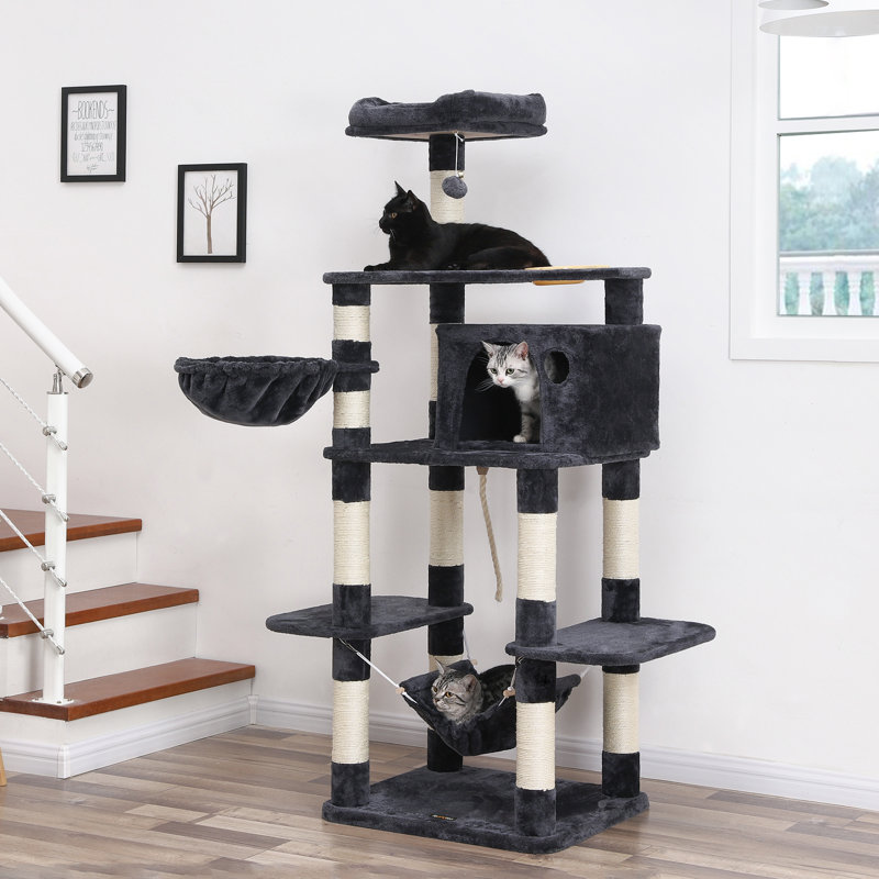 Barking 164cm H Cat Tree, Smoky Grey
