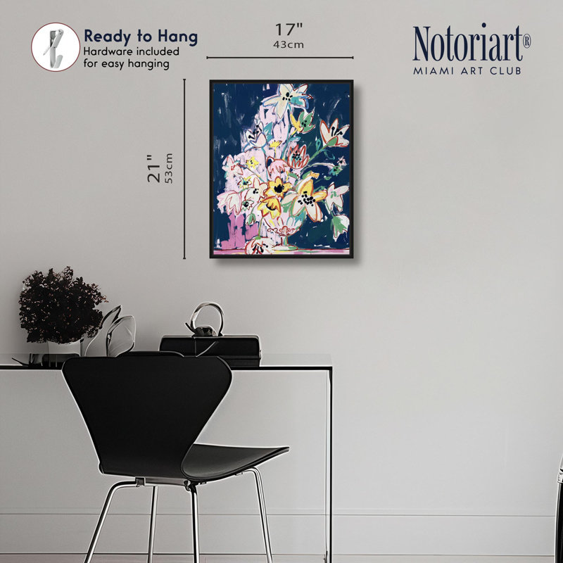«Flower Arrangement Living Art» par Notoriart, Structure noire, H 16 po x l 20 po