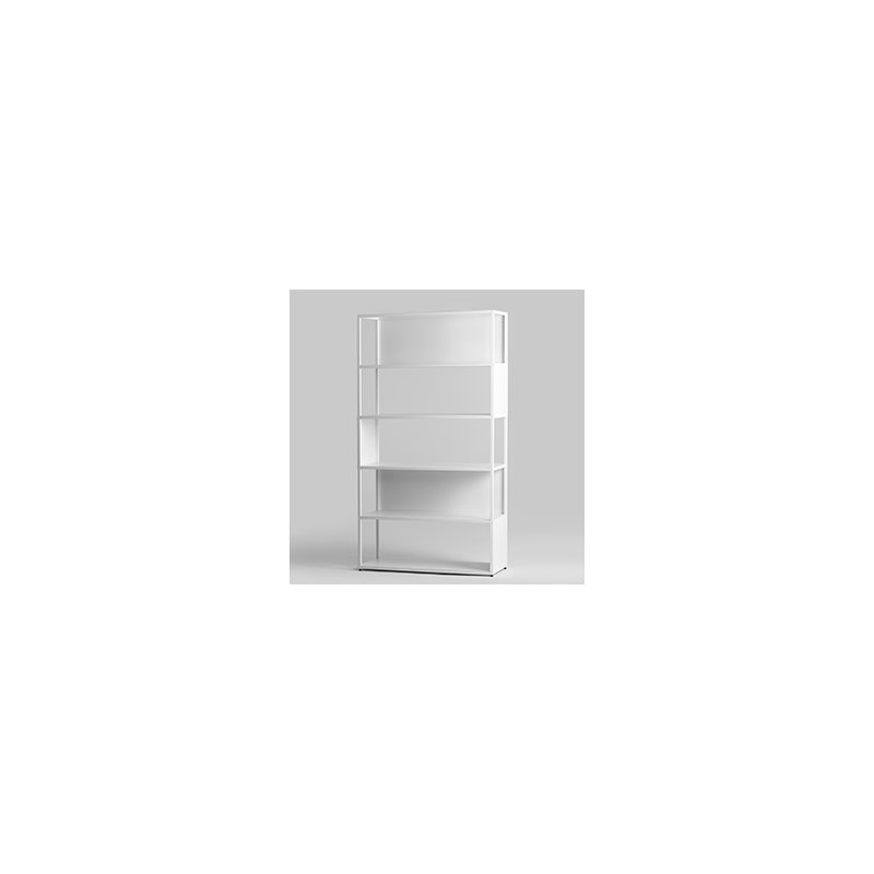 Hyller 180cm H Steel Geometric Bookcase, White, H180 x W100 x D35cm