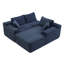 Canapé modulaire 105 po, canapé modulaire Cloud avec assise profonde, canapé modulaire en L moderne avec méridienne, fauteuils rembourrés pour la chambre du salon, sans assemblage, (BLEU)-938009489