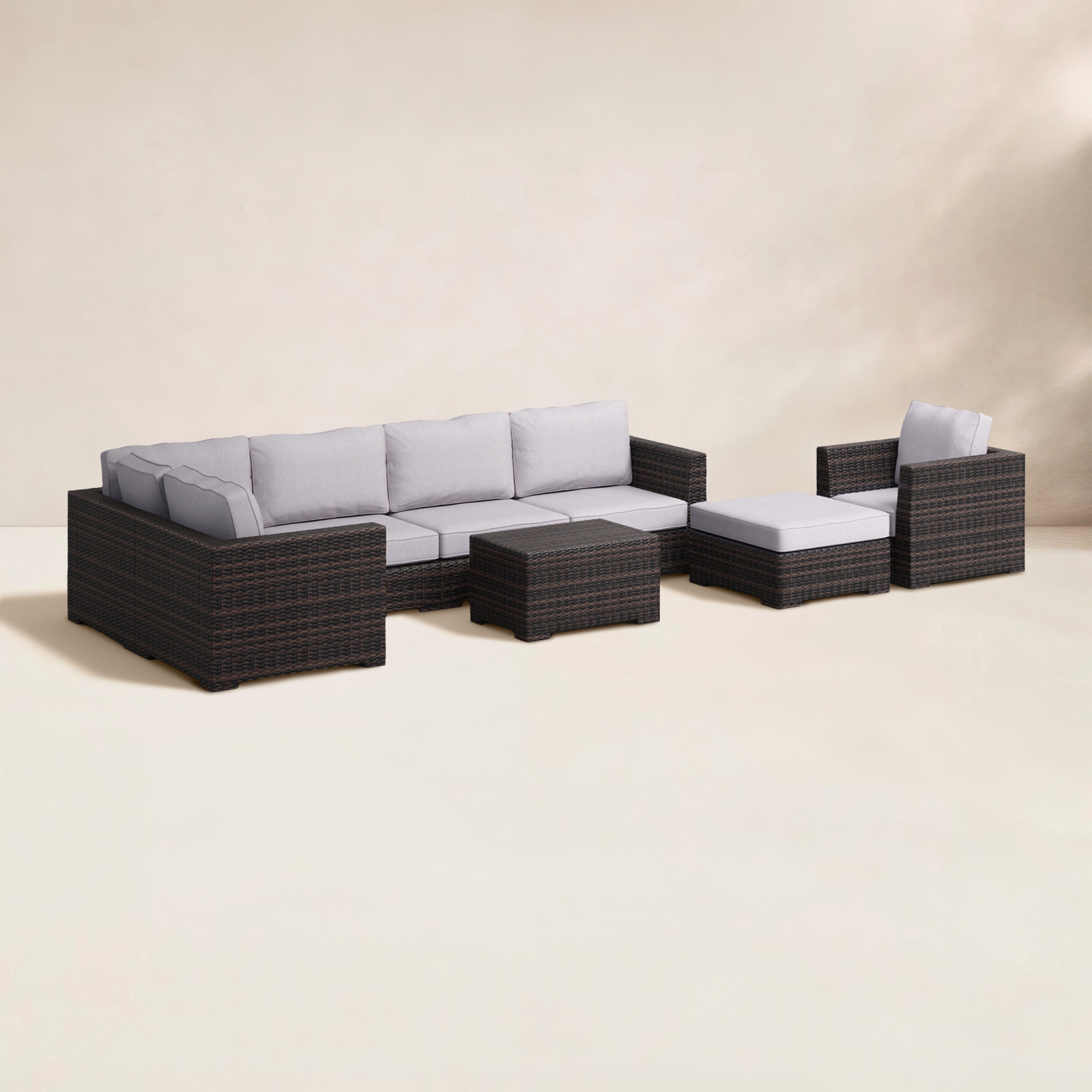 McDougal 6-Person Patio Seating Group, Espresso