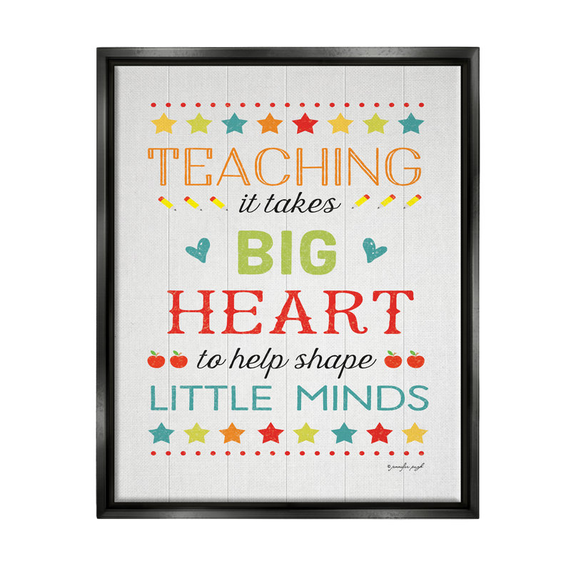 «Big Heart Shapes Little Minds Teaching Floater», art mural par Jennifer Pugh, H 21 po x l 17 po x P 1,7 po