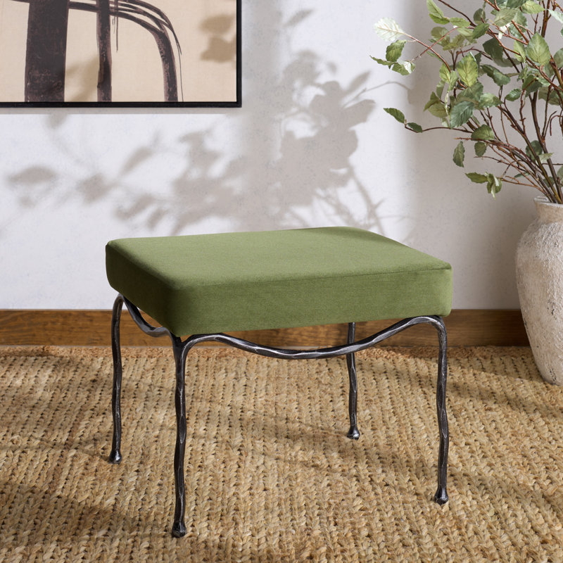 Lacarla Metal Legs Ottoman, Vert olive