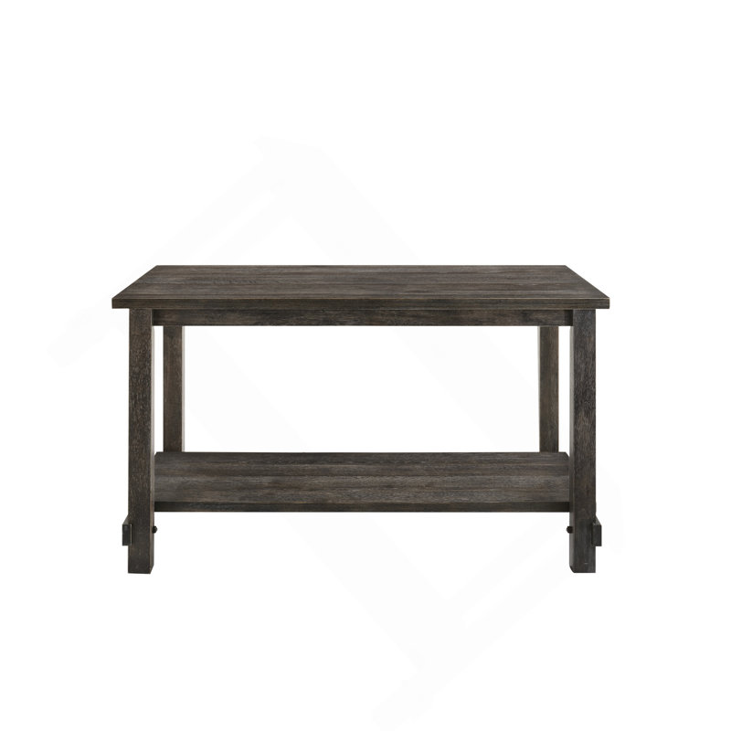 Table à hauteur de comptoir au fini gris patiné, Gris, Bois massif / bois manufacturé