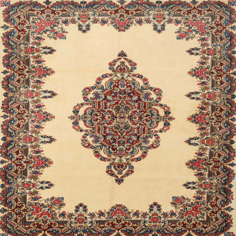 Tapis brun/beige traditionnel Vieux, Rond 3 pi