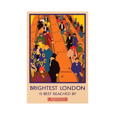 London Underground, Brightest London by Vintage Apple Collection - Wrapped Canvas Print