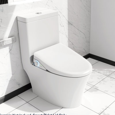 Adjustable Bidet Toilet Seat - Automatic Cleaning, Sensor Open/Close Lid, Plastic Heated Smart Water Adjustable, Self-Cleaning Nozzle, Silent