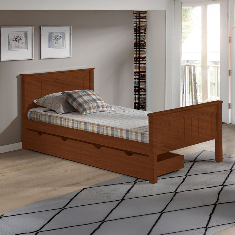 Alaterre Bedroom 37" Wide Wooden Underbed Drawers With Wheels And Storage, Chestnut