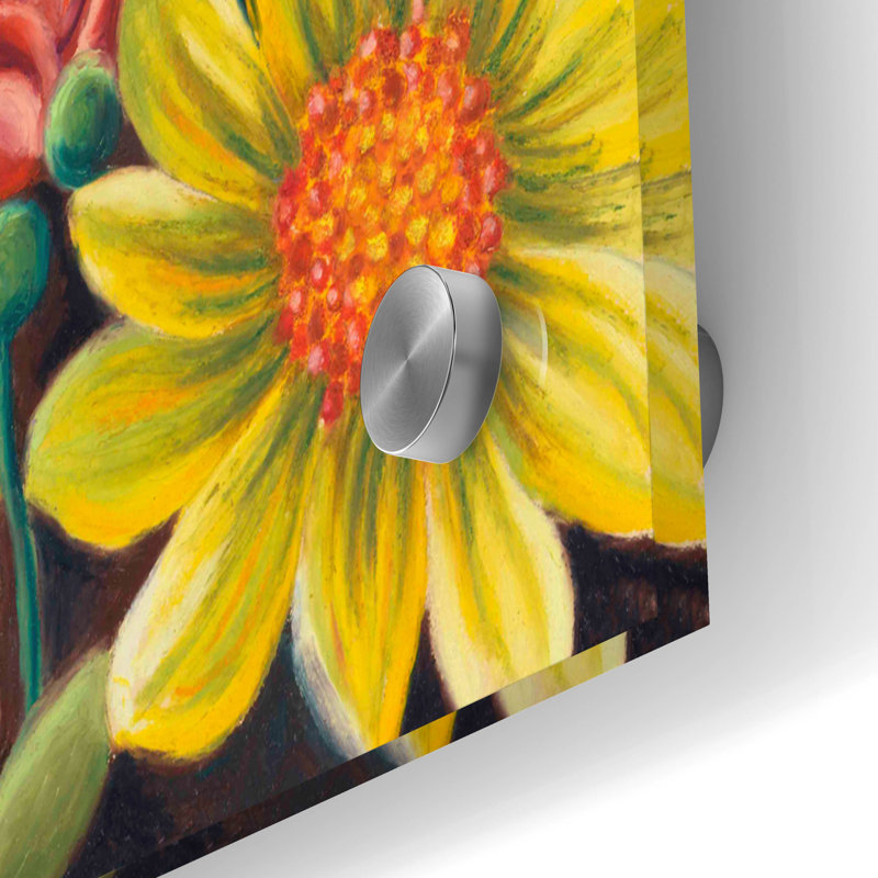 Art mural en verre Winston Porter «Bouquet» par Andrea Strongwater, H 24 po x l 36 po x P 0,2 po