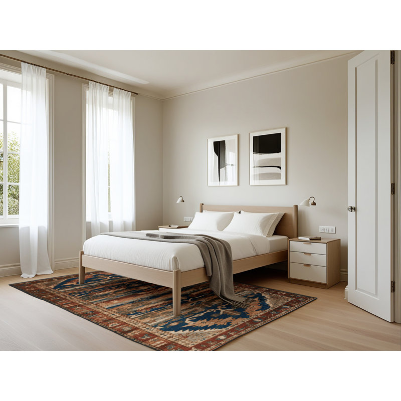 Machine Washable Turkish Brown Area Rug, Rectangle 5 pi x 7 pi