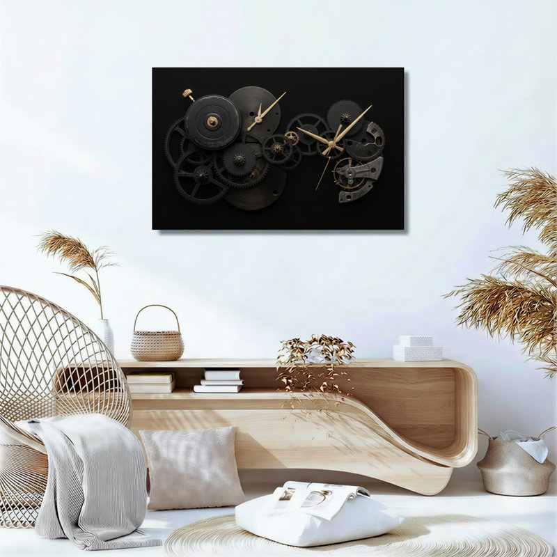 Ensemble de 1 tableau mural sur toile de style steampunk représentant une horloge, 24"H x 36"W, Wrapped Canvas