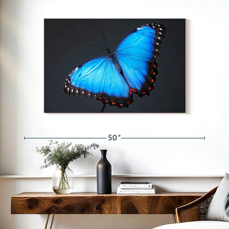 Brampt Blue Morpho Butterfly, 26" H x 39" W