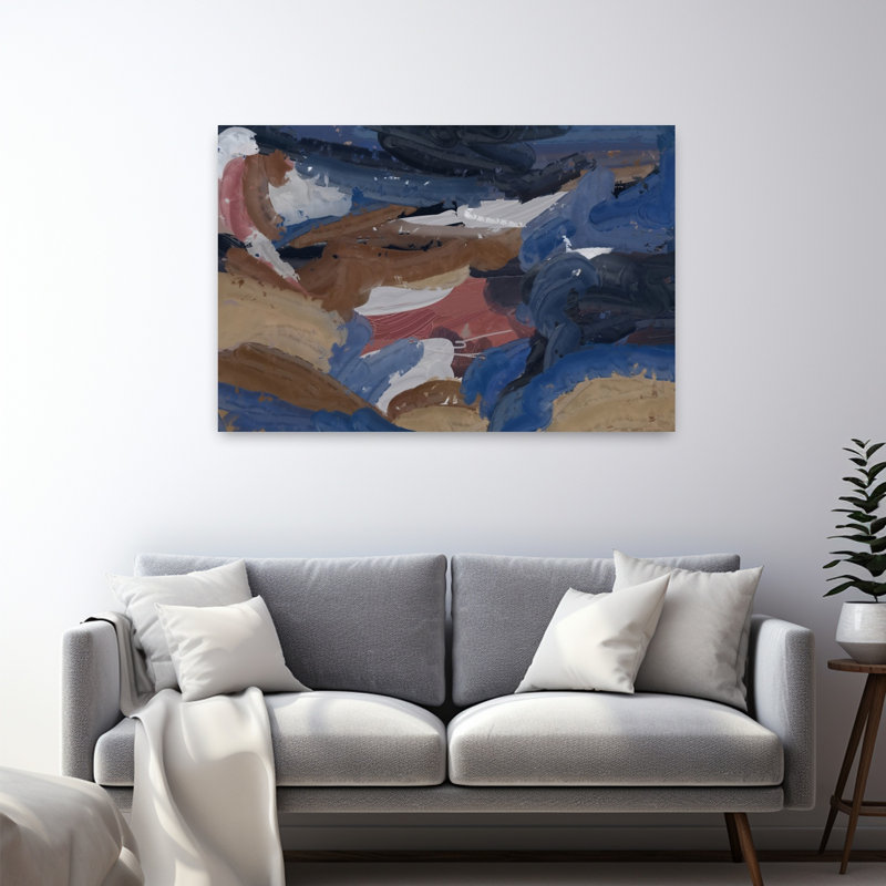 Art contemporain, art contemporain abstrait, H 32 po x l 48 po