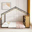 Full Size Metal Bed House Bed Frame With Shelves And Lights-1997612399-1997612398