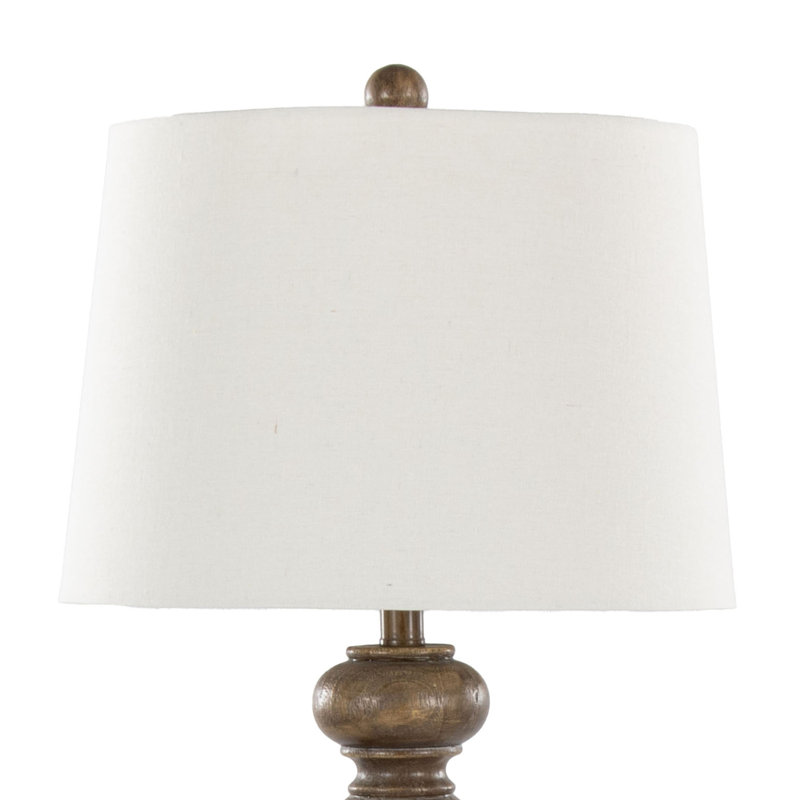 Peppa 31" White Polyresin Table Lamp Set with Linen Shade
