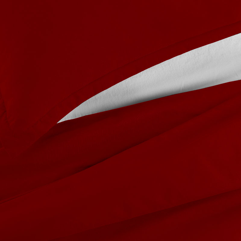Anicia Super Soft 250 TC Microfibre Reversible Plain Duvet Cover Set, Burgundy, Single Duvet Cover + 1 Pillowcase