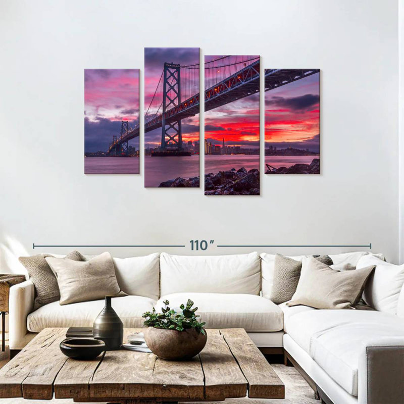 Lilie San Francisco Bay Bridge Twilight, 48"H x 75"W