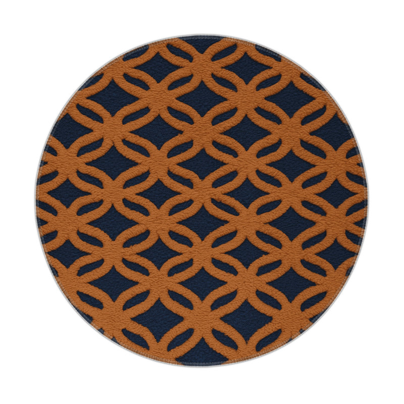 Tapis brun intérieur et extérieur Trellis, Rond 5 pi