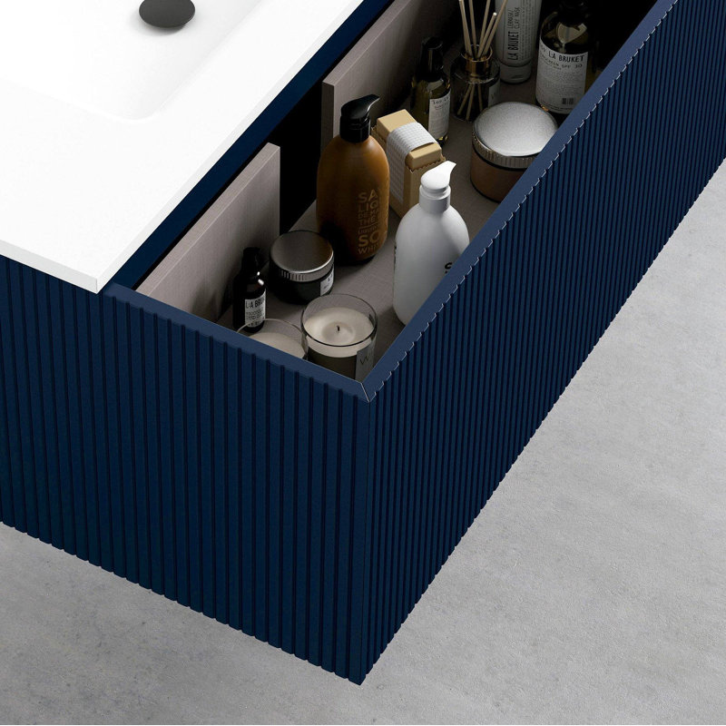 Ensemble de meuble-lavabo mural simple 32 po Aleemah, Noir