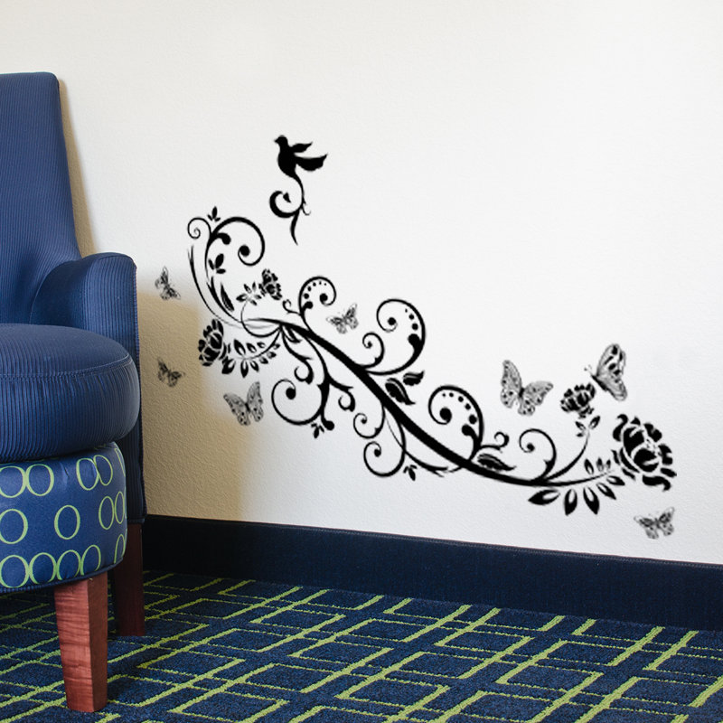 Birds Vine Floral Wall Sticker