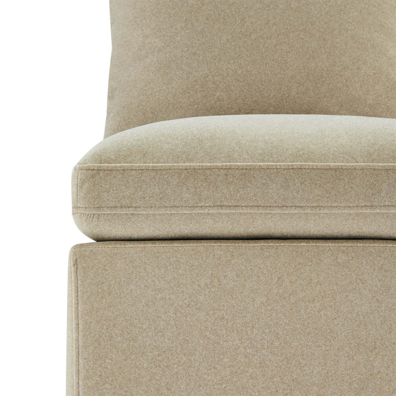 Chaise d'appoint rembourrée Alayaa, Velours sable Vesper