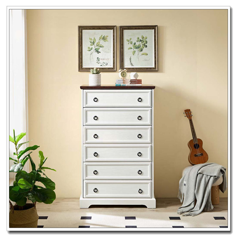 Commode 6 tiroirs Acceent, Blanc