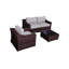 Ensemble de conversation en osier pour 3 personnes avec coussins Moyeda-2107349624