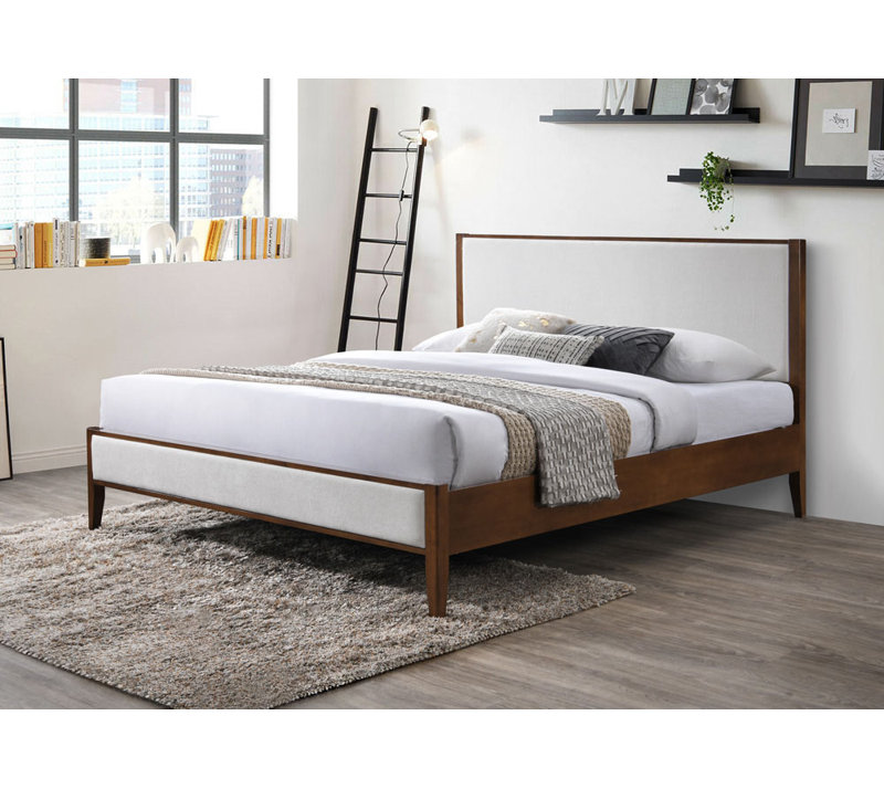 Giuliano Channel Tufted Bed, Ivory/Walnut, RV King